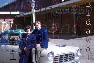 two women in blue coats, Brenda L. Croft
